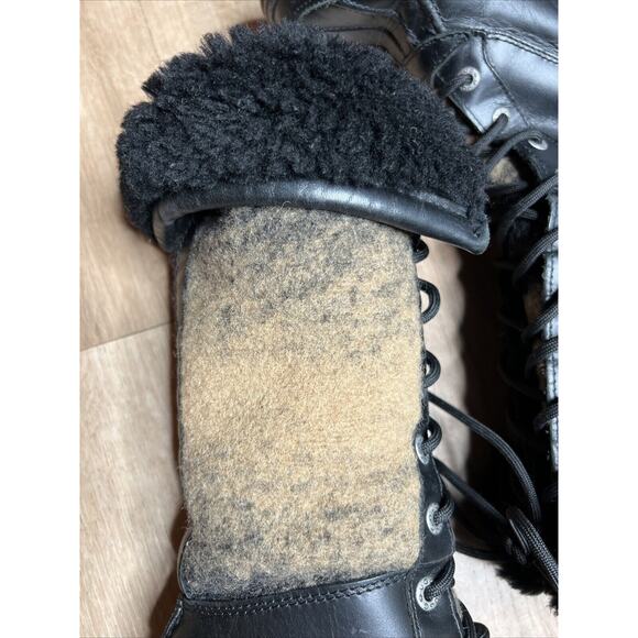 UGG Adirondack Tall Winter Boots Women’s Sz 6 Black Wool Lace Up 1013508 - Picture 8 of 13